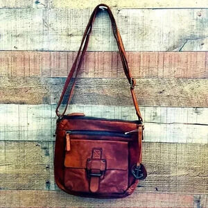 NWOT Harbour 2nd Frame North South Leather Cognac Crossbody Bag